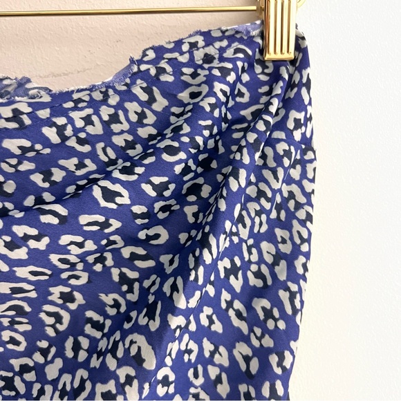 NWT Free People Take You Anywhere animal print Tube top strapless satin blue S - Picture 14 of 16